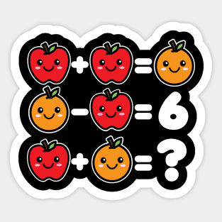 Math Games Kawaii Apples and Oranges Sticker